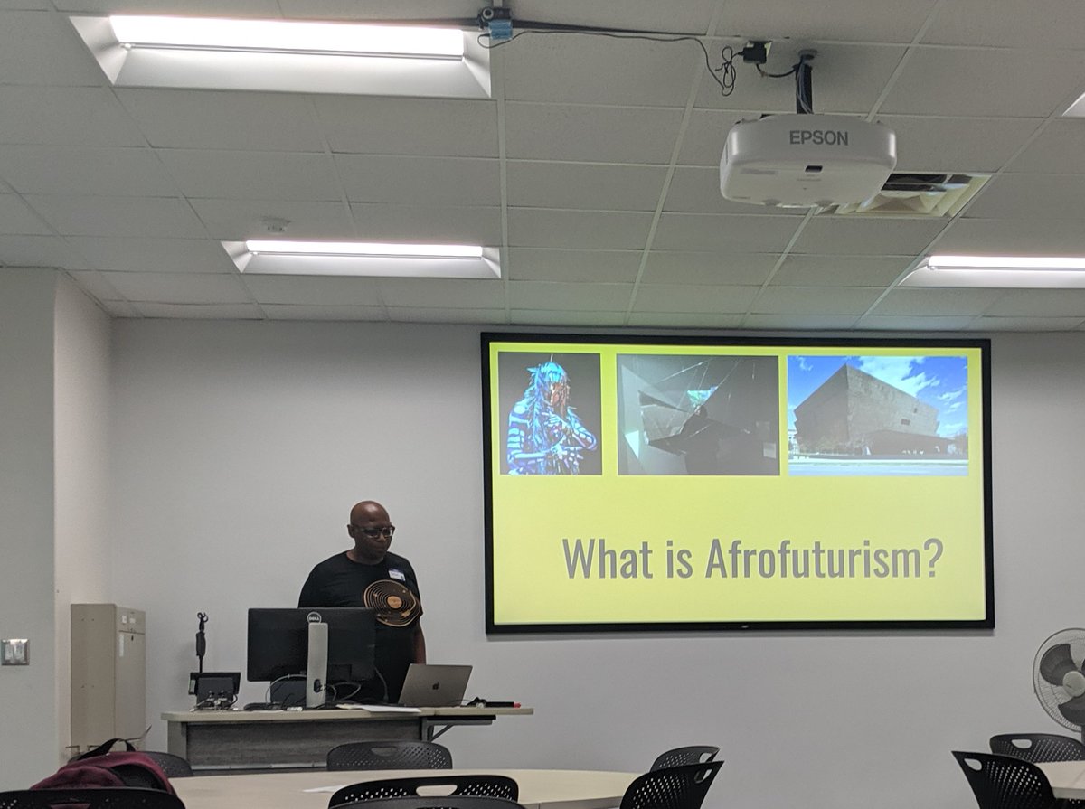 danfandino's tweet image. Julian Chambliss discusses Afrofuturism at THATcamp. #thatcamp #msudh