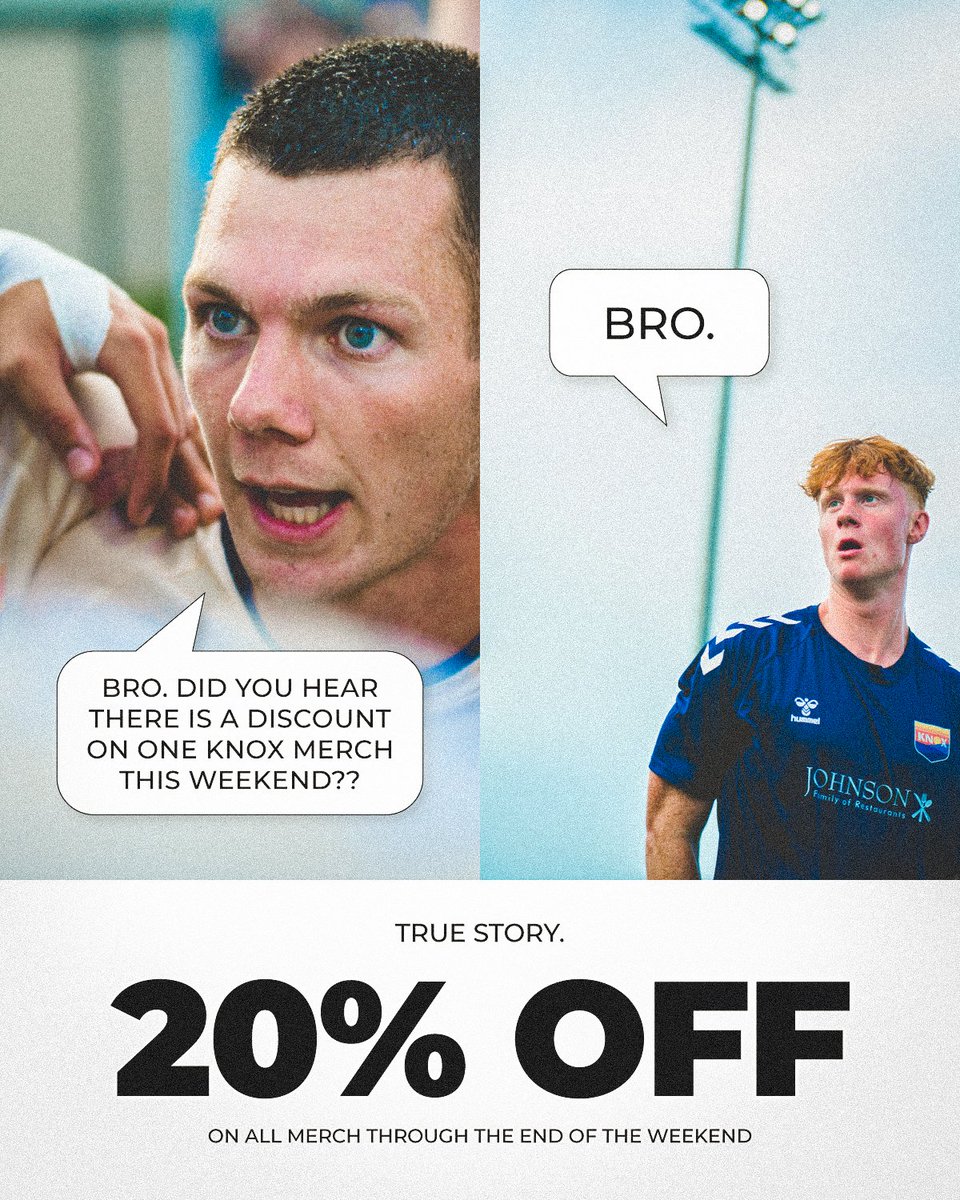 OneKnoxSC's tweet photo. Use the discount code: 20OFF for that sweet sweet savings on all One Knox merch through the end of the weekend.

https://t.co/3QFJb82xpR https://t.co/Ry7Al4kvOK