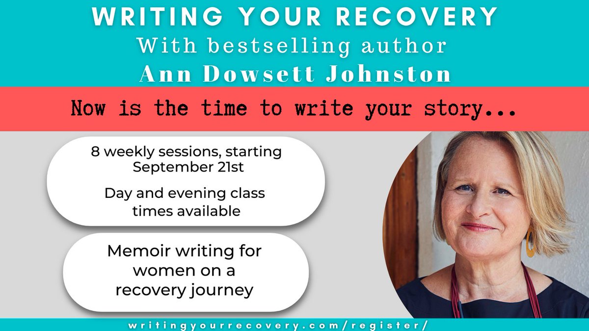 Writing Your Recovery is just 3 weeks away! This live, 8-week, online memoir-writing course begins Wednesday, September 21st. The course is open to experienced and new writers. For women on a journey of recovery. Your story deserves to be shared.  #soberwriters #memoirwriting