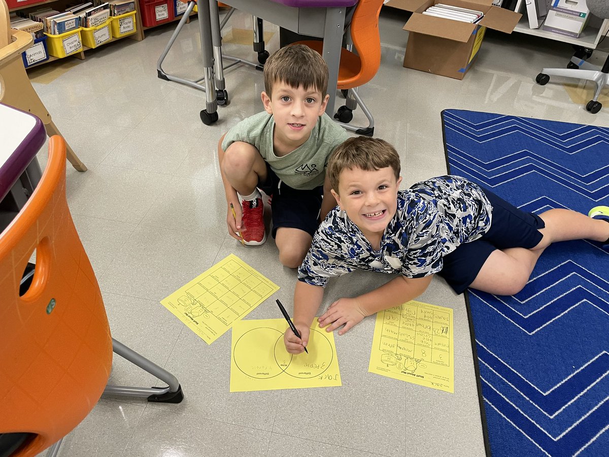 Comparing and contrasting facts about ourselves with a partner! #cherokeeinspires #LFmoments