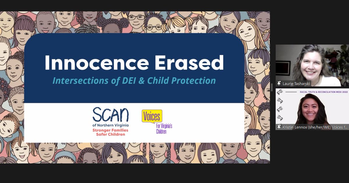 RacialTruth's tweet photo. Kicked off the final day of RTRW with a presentation from Lauren Tasharki and Kristin Lennox on "Innocence Erased: Intersections of DEI &amp; Child Protection". #RTRW2022 https://t.co/mu2GQl1V2B
