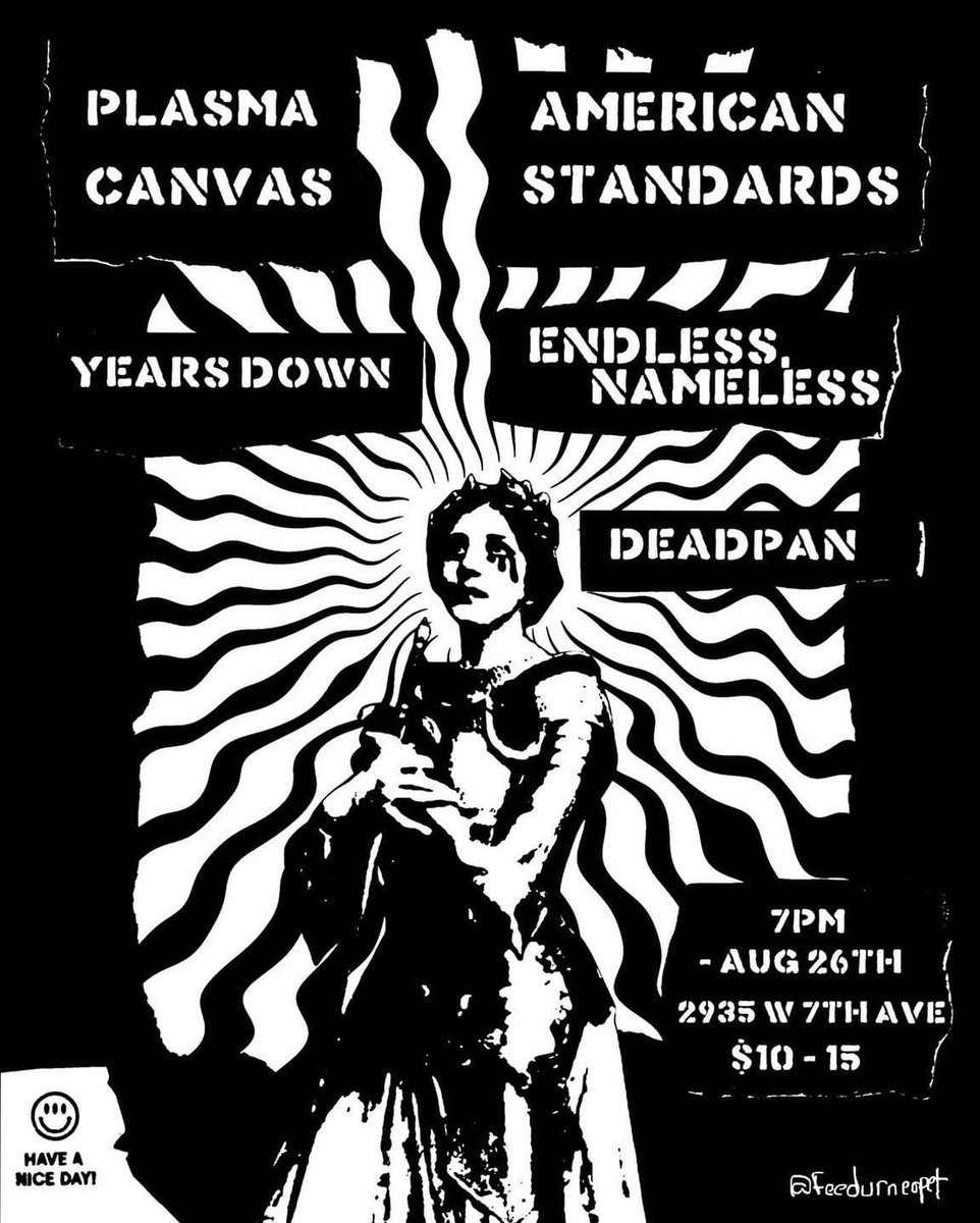 americanstndrds's tweet photo. Excited for tonight in #Denver at one of our favorite DIY spots in the country. We handpicked this line up featuring @PlasmaCanvas, @YearsDown, #EndlessNameless and #Deadpan at @SCMC_Denver_DIY. https://t.co/UBUEN3d03i