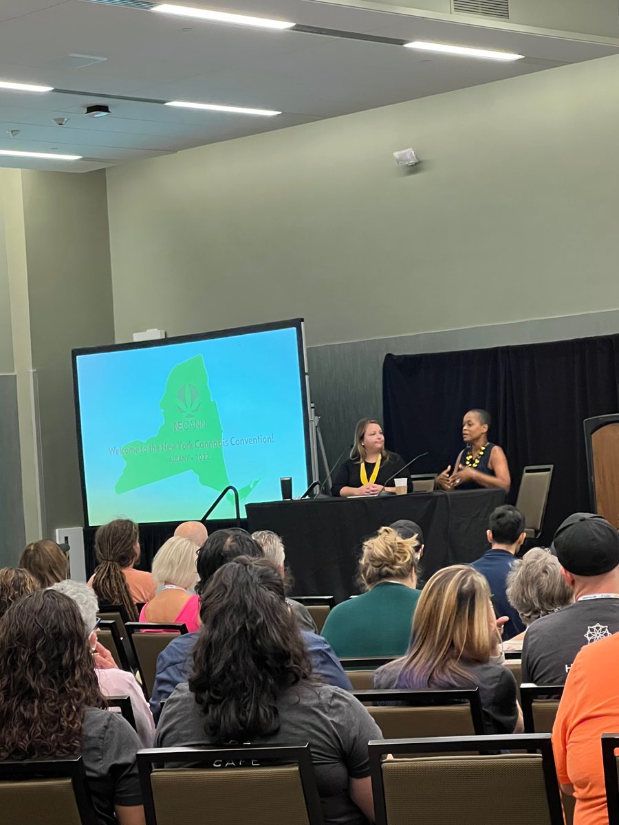 At NECANN in Albany! Standing room only for Tremaine S. Wright. Take away - expect all rules to be finalized this year and licenses next year.