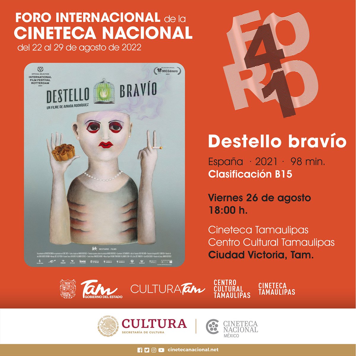 ITCATamaulipas's tweet photo. ¡El #41FORO presenta Destello bravío (España, 2021) en la @CinetecaTam! 🍿
Ópera prima de la directora Ainhoa Rodríguez, protagonizada por un grupo de no-actrices aferradas a la tradición, la religión y la caza, pero también a la búsqueda de un estado mejor.
🎟️ Entrada gratuita https://t.co/VqMeIcl7KR