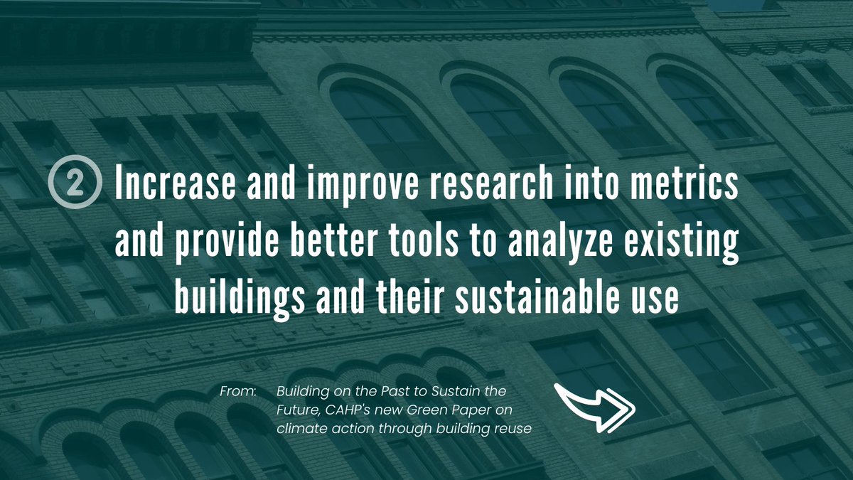 cahpacecp's tweet photo. With its newly released Green Paper, CAHP continues to be part of the conversation on building reuse as #ClimateAction
With 5 calls to action, there are recommendations on how to advocate for #BuildingReuse as positive climate action. Download the report:
https://t.co/mk0iHGUNky https://t.co/s1JffG8sjh