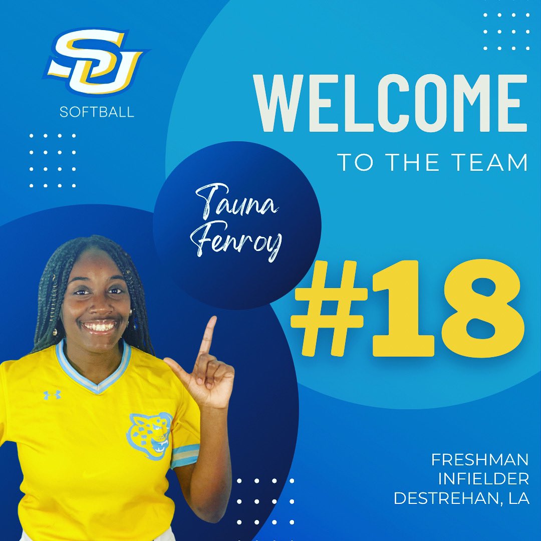 SUsoftball_'s tweet photo. Welcome to the BLUFF! We’re so ready to see T’auna on the field in BLUE & GOLD! Go Jags! 💙💛
#LouisianaGirl #DefendTheBluff #ProwlOn https://t.co/0aSKLdQcN0