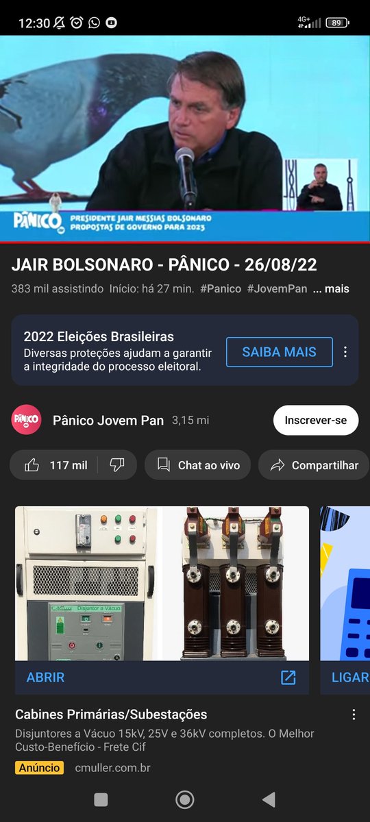 Pattriota2's tweet photo. Ao vivo pânico 383 mil assistindo!! https://t.co/qiUwUbcyJA