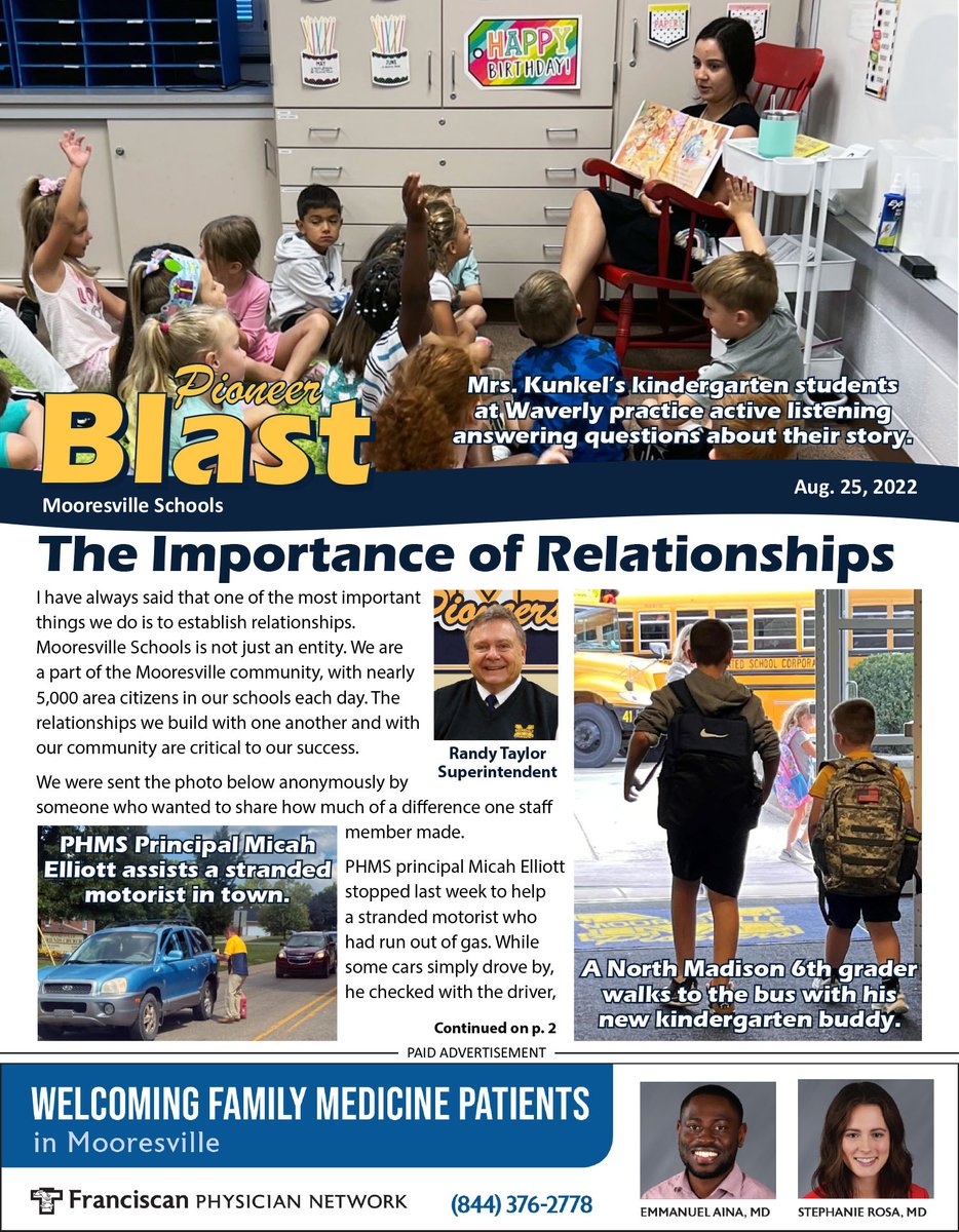 MrsvlPioneers's tweet photo. Check out the newest Pioneer Blast newsletter!  If you'd like to receive the weekly Blast in your email, please send a message to intercom@mooresvilleschools.org. https://t.co/5y8JLCfrDa