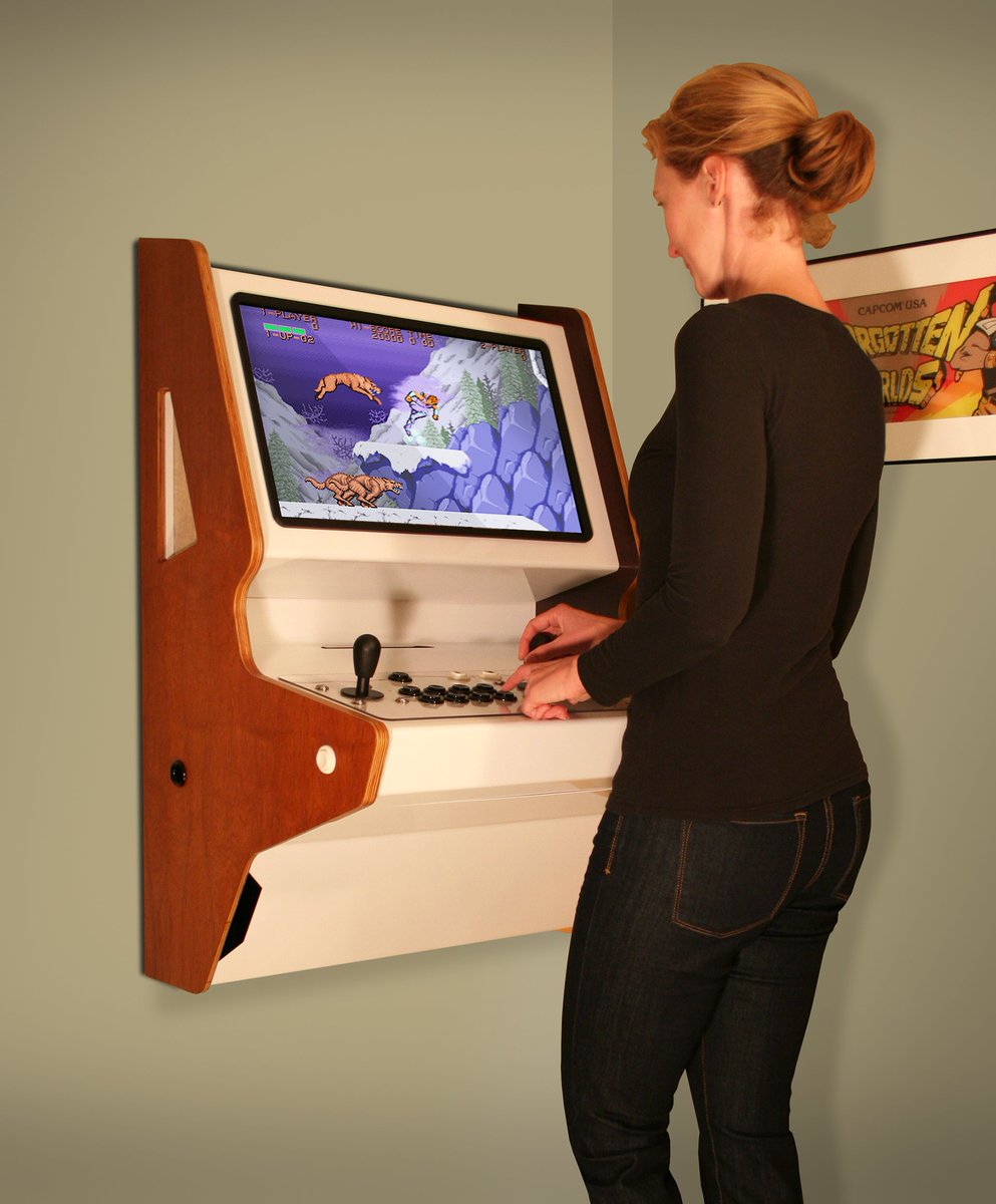 stevezeidner's tweet photo. These are some of my favorite wall mounted arcade designs. I have some parts left over from a table-top arcade I built years ago and it would be fun to put one of these together. https://t.co/Yo5k3svd9F
