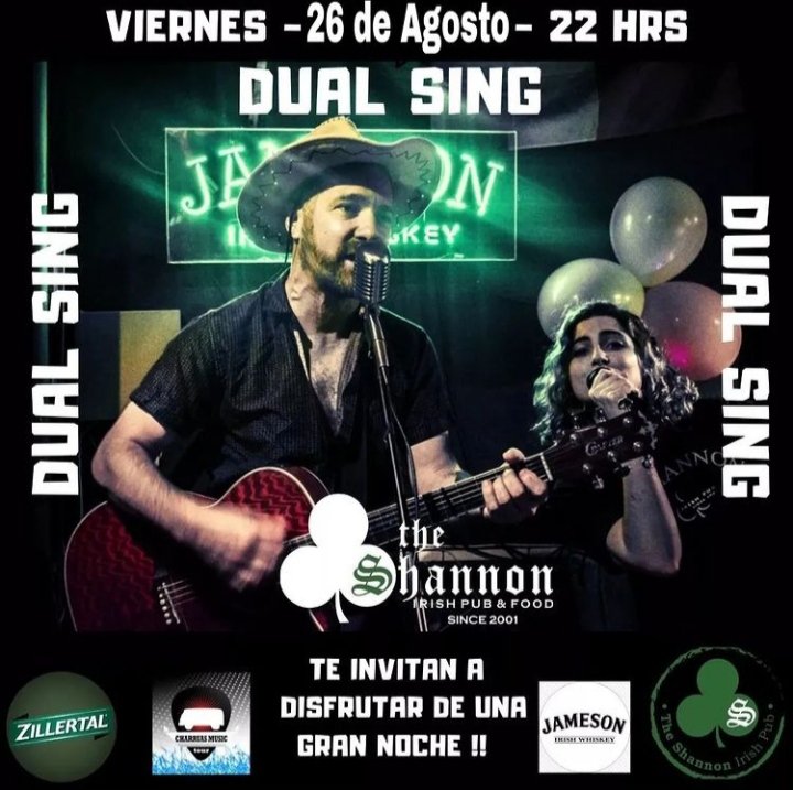 theshannonuy's tweet photo. Viernes 26/Agosto:
Dual Sing - Clásicos de rock&amp; pop - 22 hs
Cubierto artístico $120 https://t.co/SN62Amxlir
