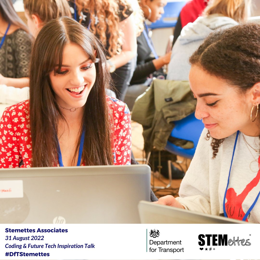 Stemettes's tweet photo. Our Coding & Tech Talk kicks off next week (Aug 31st) and will explore the advancement of #tech through the eyes of a #stemettes role model and the skills they have developed on the way. โ
Sign up today ๐ https://t.co/4PIcDkIs59
#DfTStemettes #WomenInSTEM #Coding https://t.co/WIUcAww7np