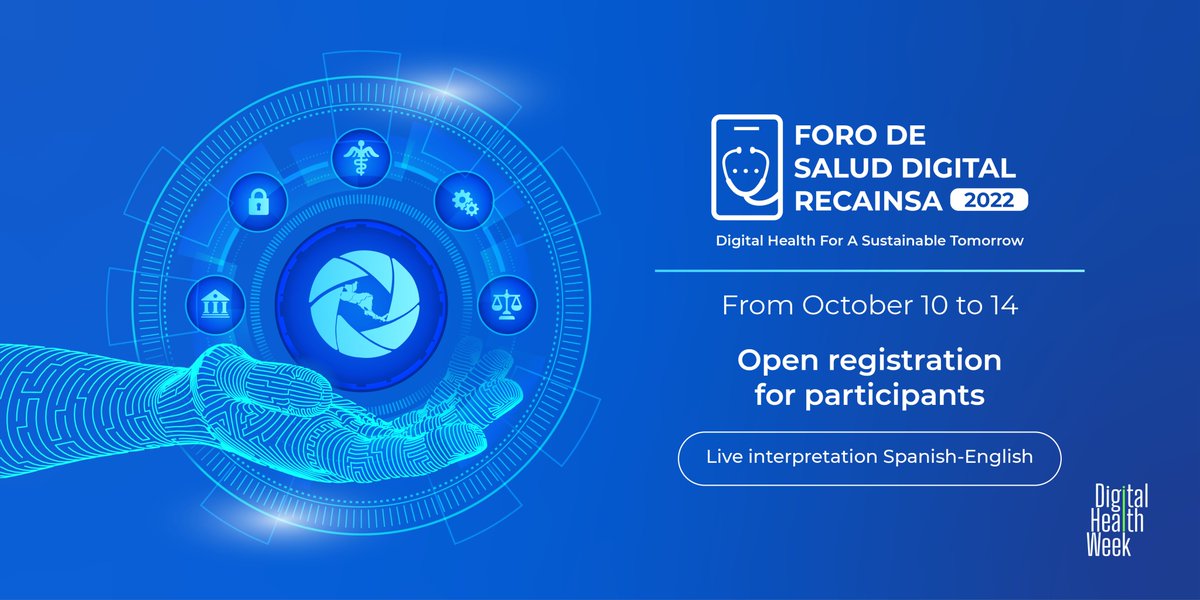 RECAINSAnetwork's tweet photo. ➡️Join us from 10-14/Oct for the 2nd #DigitalHealthForum which will be held virtually and absolutely free as part of #DigitalHealthWeek⬅️

💥Registration https://t.co/29MXVYX26L💥

#RECAINSA #DigitalHealth #DigitalTransformationInHealth #DigitalHealthForASustainableTomorrow https://t.co/o2GW4moSMK