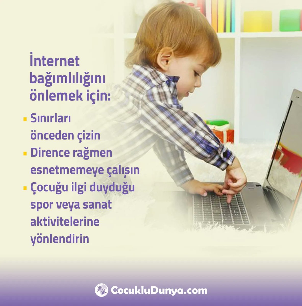 Daha detaylı bilgi için uzman yazımıza göz atmayı unutmayın. cocukludunya.com/uzman-yazilari… 
.
.
.
.
.
.
#internet #internetbagimliligi #cocuk #cocukludunya #internetkullanimi