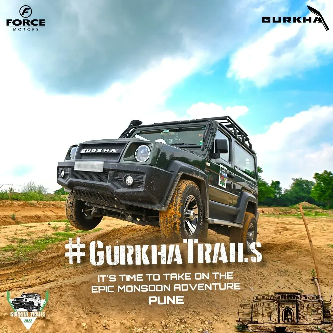 ForceGurkha4x4's tweet photo. Punekars - Get ready for this year's biggest adventure bash! Participate in the #GurkhaTrails, a breath-taking experience for all lovers of adventure.
For Force Gurkha owners only. Reserve your spot now! RSVP on +91 9822400994 (Mr. Ajinath Dhakne)
#GurkhaTrails #adventuredrive https://t.co/3YYBagk3sV