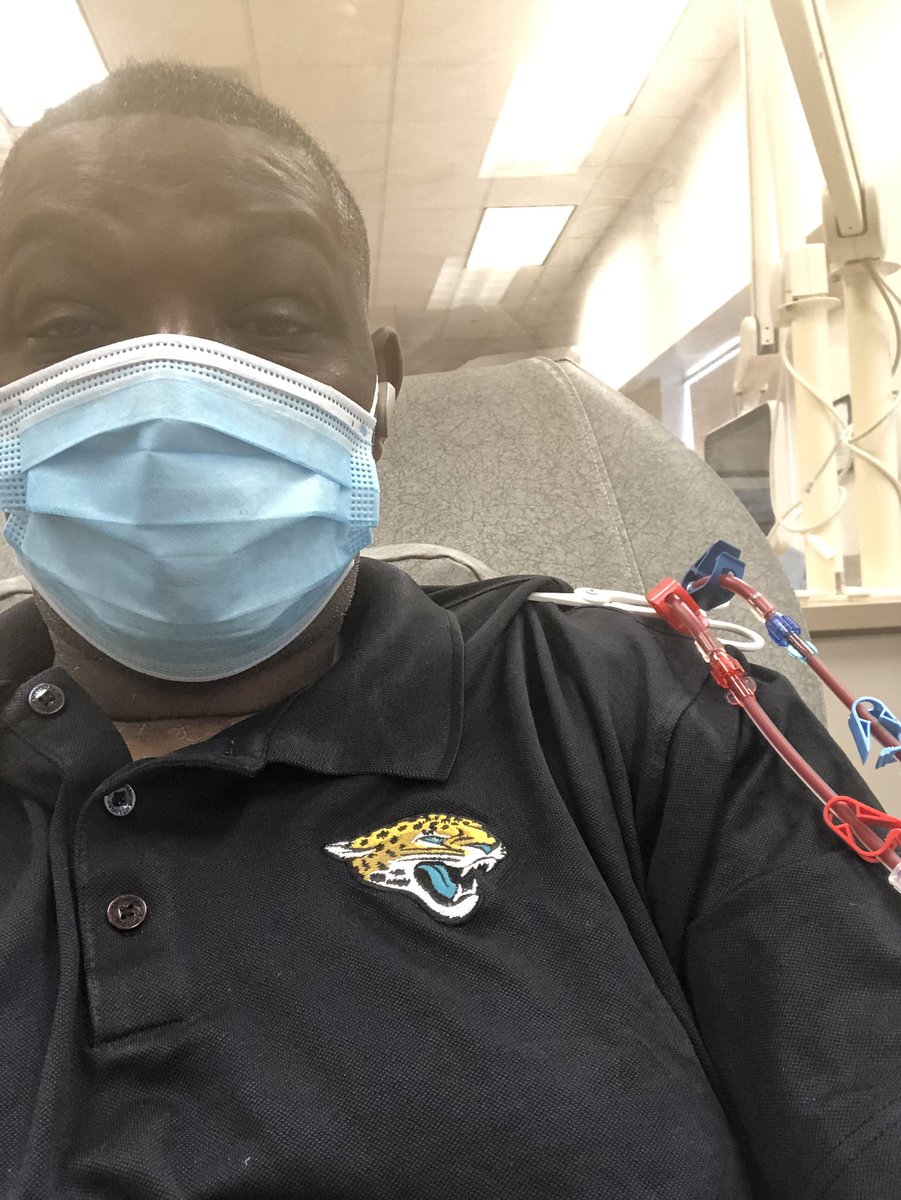 At treatment supporting this terrible team. Still love them tho. Here’s to a decent season. #JacksonvilleJaguars #Duval #DialysisTreatment
