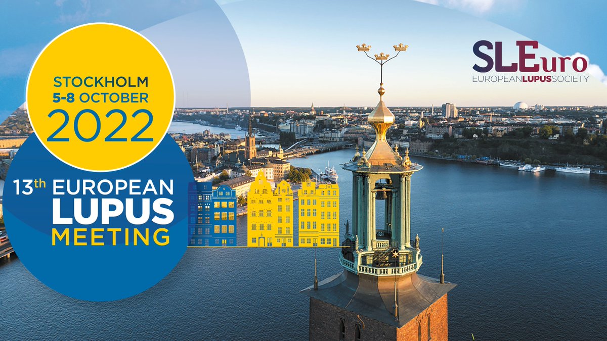 We can't wait to meet you at the 13th European Lupus Meeting, subscriptions are open until the 19th September! Follow this link sleuromeeting.com/registration/ to subscribe and take part in this amazing event which will be held in Stockholm from the 5th to the 8th October 2022!