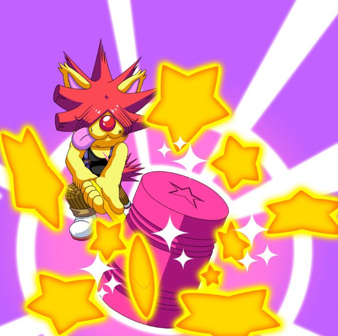 What's this?! 
Glowing stars are surrounding Homers toy hammer! 
 Just what kind of attack is he charging up?!

🔄  The Charged Attack Finds its Target

Tag someone you want to join up with you 🤝 🦴