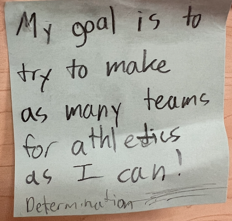 MECHS_Principal's tweet photo. Goal Setting at CHMS during Character Team time.  #CHMSBuildingCharacter https://t.co/xgzgVCOQws