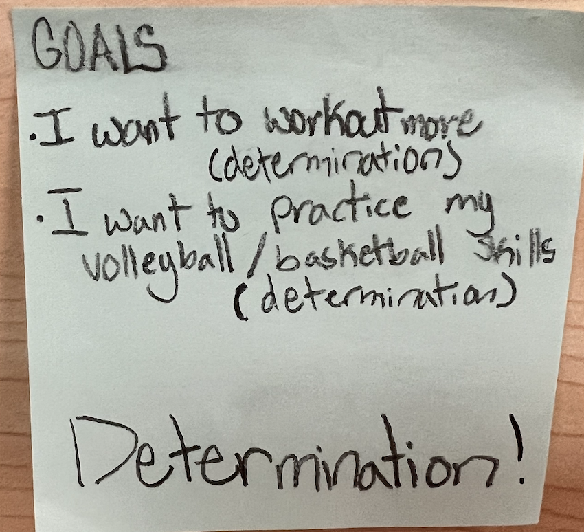 MECHS_Principal's tweet photo. Goal Setting at CHMS during Character Team time.  #CHMSBuildingCharacter https://t.co/xgzgVCOQws