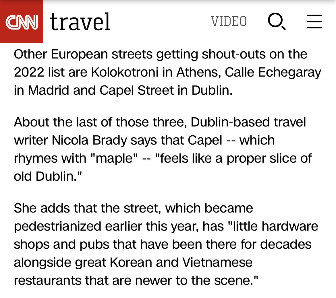 ronanhourican's tweet photo. Capel Street was just named in @CNN top 33 Streets Worldwide ๐๐ช๐ป #CapelStreet #CapelSt @streetsare4ppl https://t.co/By9FjsC4cT