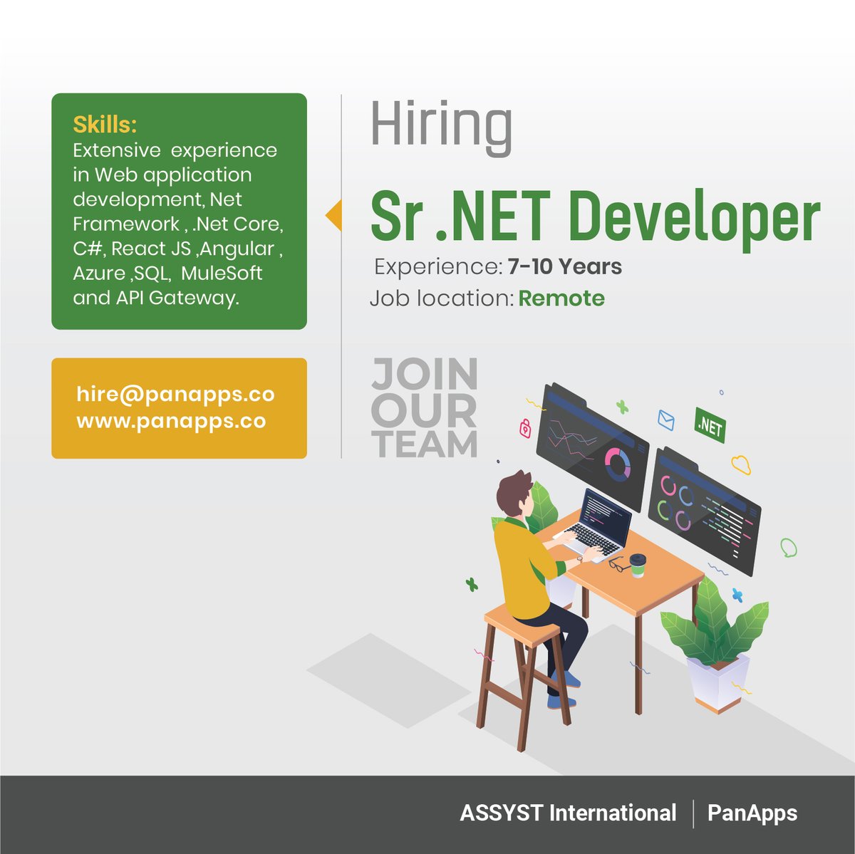 AssystIndia's tweet photo. #dotnet #programming #javascript #webdeveloper #developerlife #hiringandpromotion #hiringalert #softwaredeveloper e #backenddeveloper #fullstackdeveloper #angular #reactjs #sql #vuejs #dotnetdevelopment #frontenddeveloper #webdevelopment  #coding #programming #javascript https://t.co/4M4yPmnOxy