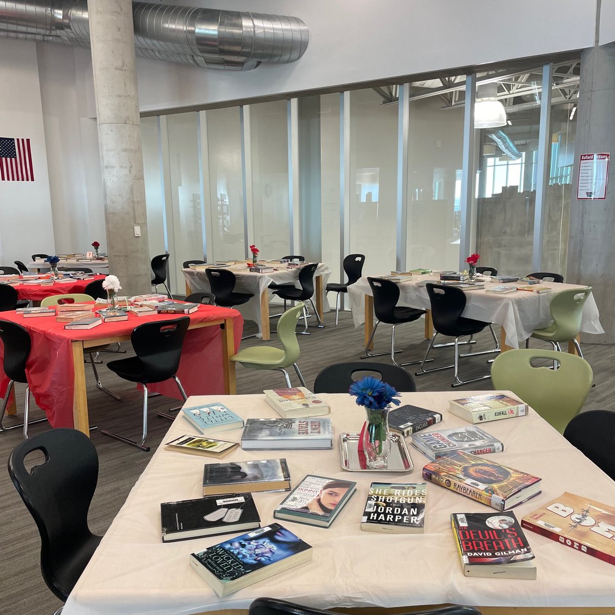 ballardlibrary's tweet photo. Our favorite time of year: introducing students to books through speed-dating and book tasting. Over 150 books have been checked out and still several classes left to visit. #Ballardreads #READ https://t.co/4vuZpofkqM