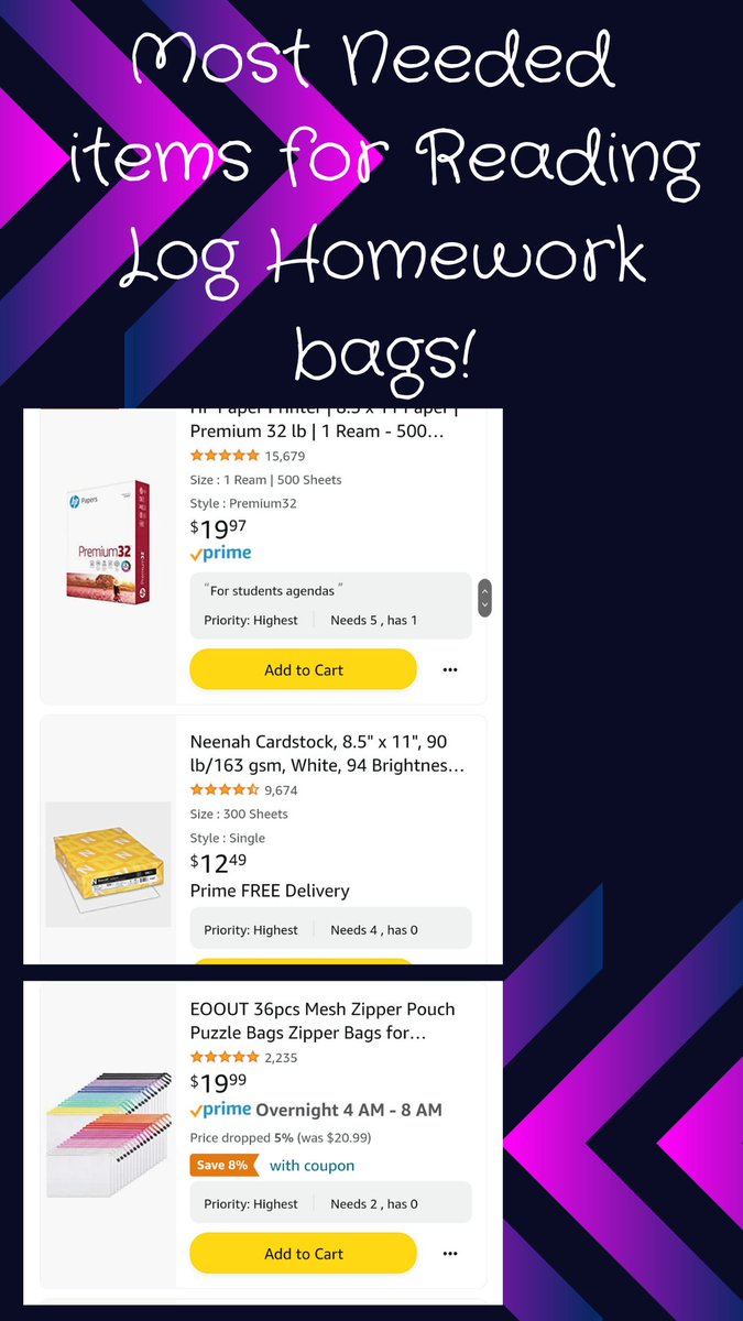 MissVegaRamirez's tweet photo. #teachertwitter #clearthelist Lunch edition! Please RT and Sprinkle! In DESPERATE NEED of the Book Bags! I would like to have them ready for next week to send home for Homework. #AdoptATeacher #BetterTogether #JohnClearMyList #MostNeededItem https://t.co/GdDqXBF6lw https://t.co/9Eq0hACREW