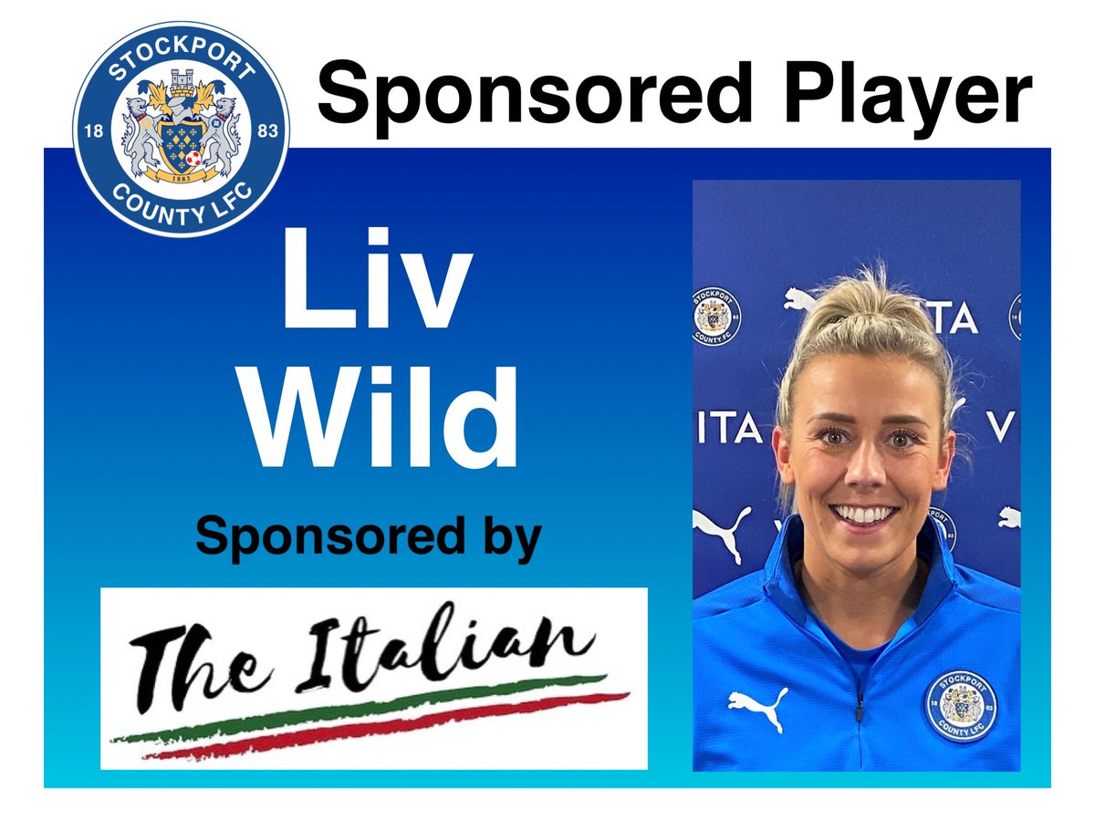 CountyWomen_'s tweet photo. SPONSORED PLAYER : Midfielder Liv Wild @Livi_Wild will be sponsored by The Italian, Romiley @RomileyItalian for the 2022/23 season

Thank you for supporting our player 🙏🏻👍🏻⚽️

Please DM for more information on player sponsorship.

🔵⚪️🎩 #UTH https://t.co/6EwQOhD62S