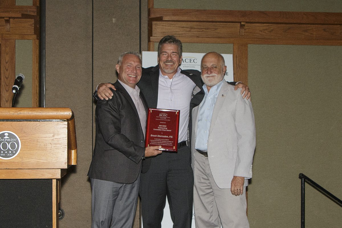 Congratulations Chief Strategy Officer <a href="/BrockStorrusten/">Brock Storrusten</a> on receiving the <a href="/ACEC_NC/">ACEC/NC</a> Outstanding Committee Chair Award 2021/2022. With his knack for anticipating tomorrow's challenges &amp; never-stop-improving mindset, it's no surprise Brock's been recognized as a #leader in #AEC. 🏆