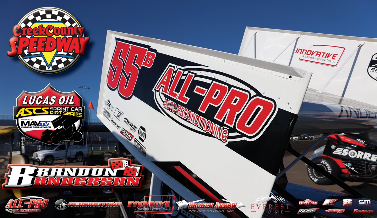 BAnderson55b's tweet photo. IT'S RACE DAY!
A schedule change for this weekend, we will now be running at Creek County Speedway tonight with the @LucasOilASCS!
Don’t miss any of the action by tuning into @FloRacing or following along on the @MyRacePass App!
#SpeedMedia https://t.co/EjdX7GJoNq