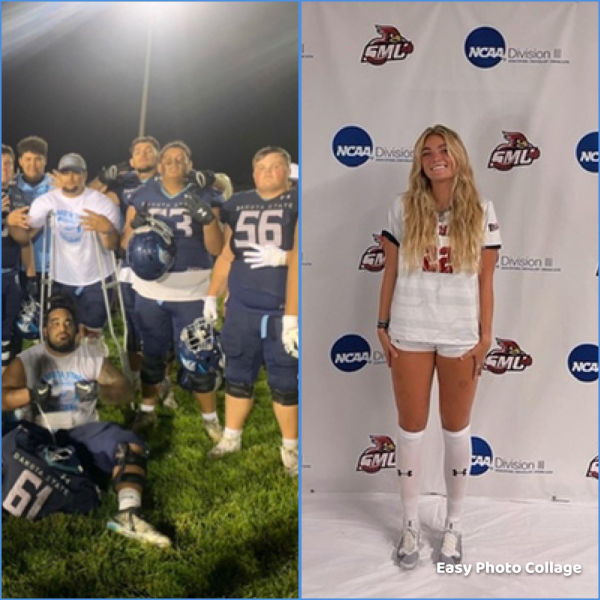 First game action for Jack at Dakota State! #Go_Trojans            Last media day for Sophie at SMU. #rollcards