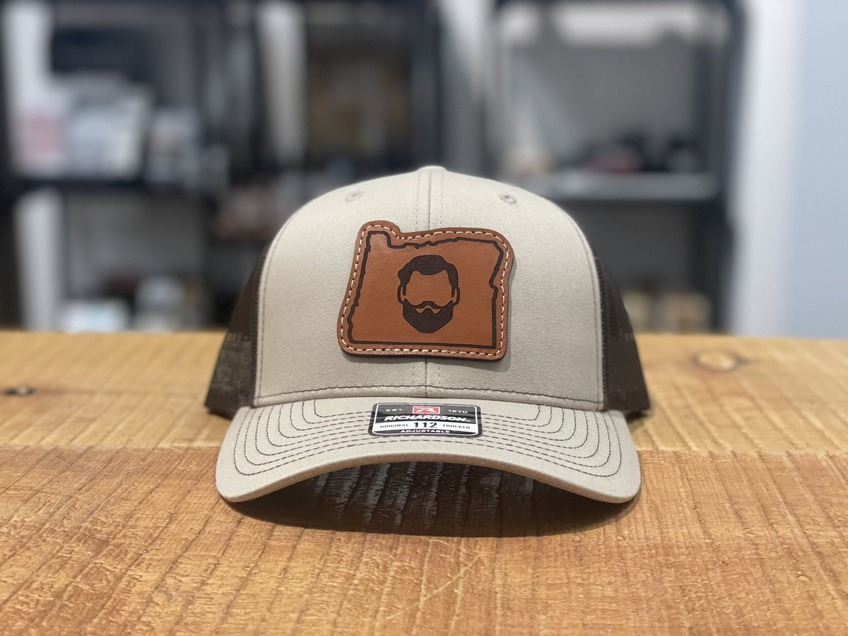 Have you seen our Leather Patch Hats? Made with genuine leather on the popular Richardson 112 Trucker. #beardedoregon