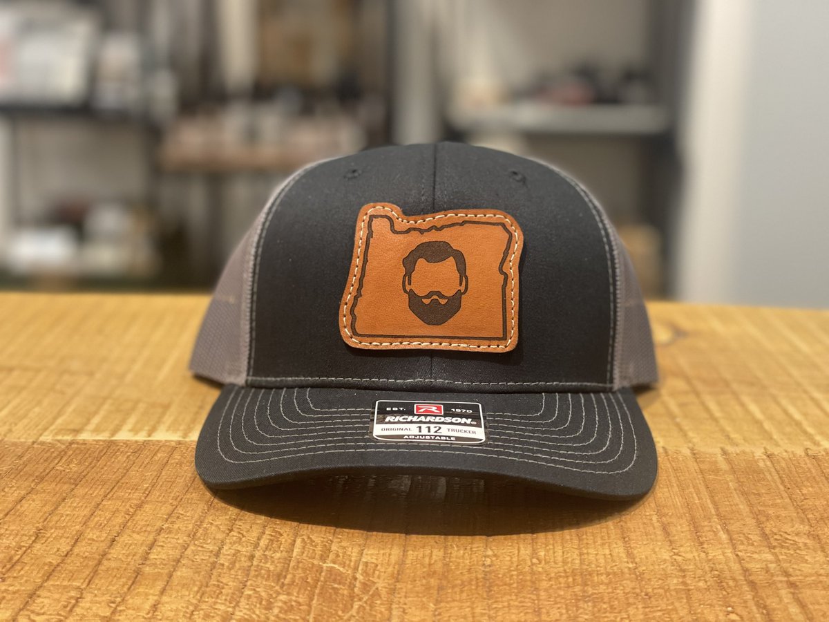 BeardedOregon's tweet photo. Have you seen our Leather Patch Hats? Made with genuine leather on the popular Richardson 112 Trucker. #beardedoregon https://t.co/Qm7RxSk2Rr