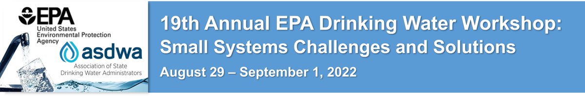 Enjoy our Small Systems Webinars? We invite you to attend our free Drinking Water Workshop: Small Systems Challenges and Solutions, 8/29-9/01 epa.gov/water-research… #EPAdww