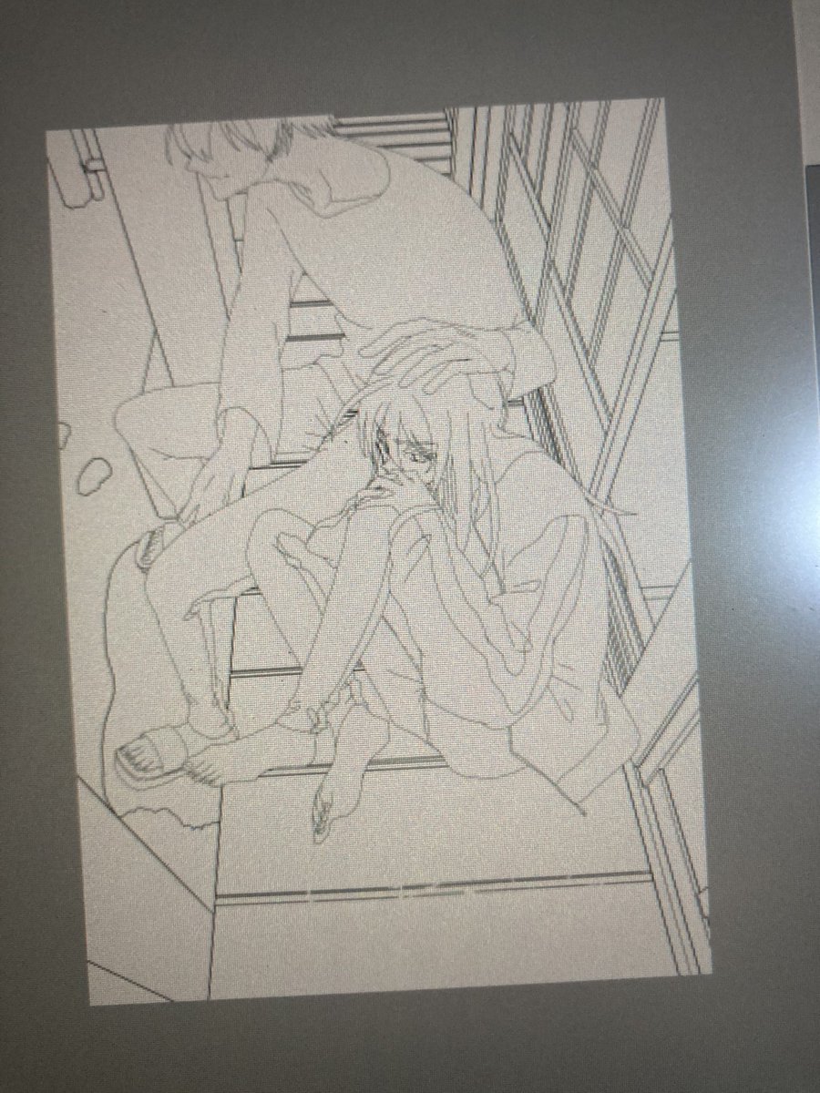 線画→色ラフ 