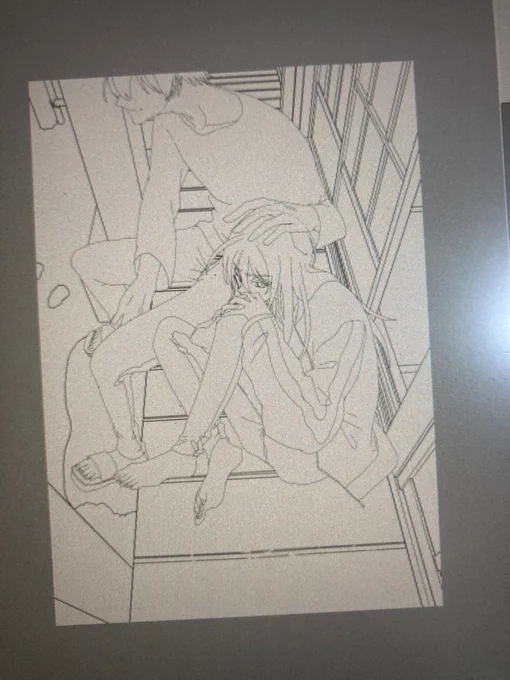線画→色ラフ 