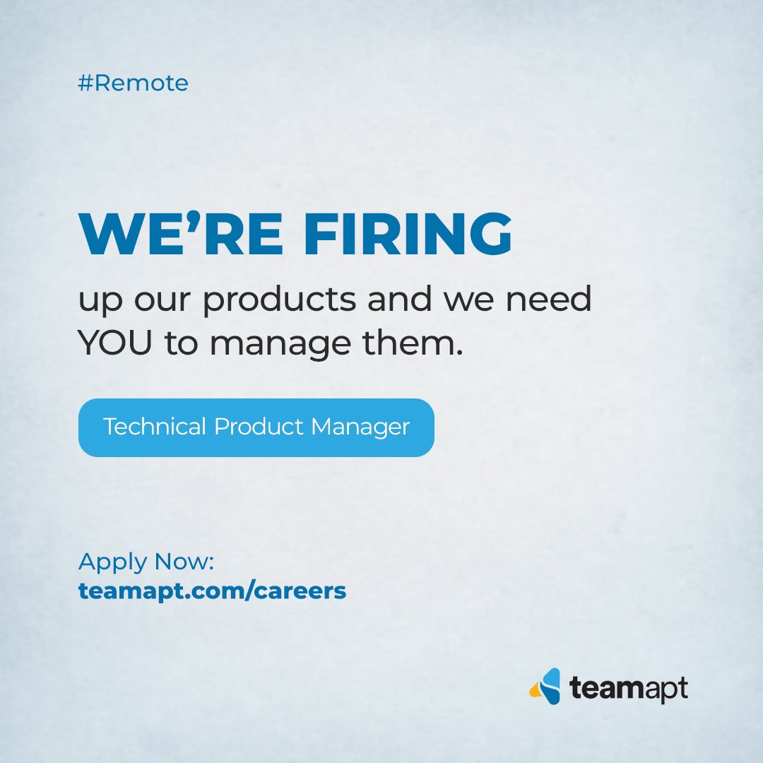 moniepoint's tweet photo. Believe you are the best fit for the role?
Click the link in our bio to apply.
#TeamApt #TechnicalProductManager #RemoteWork https://t.co/7kdlKHyjpH