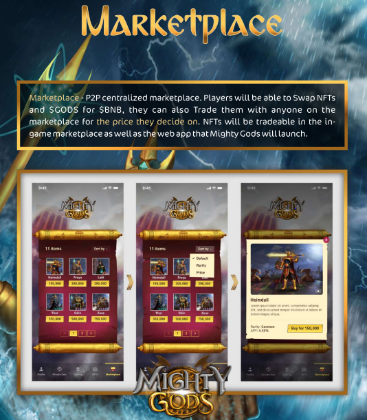 MightyGods_'s tweet photo. 🤩 A peer-to-peer centralized marketplace where you can trade your Mighty Gods NFTs at a price that is decided by you - will you create your own monopoly or will you be a role model player, it's all up to you! https://t.co/V7JnDQk3UB