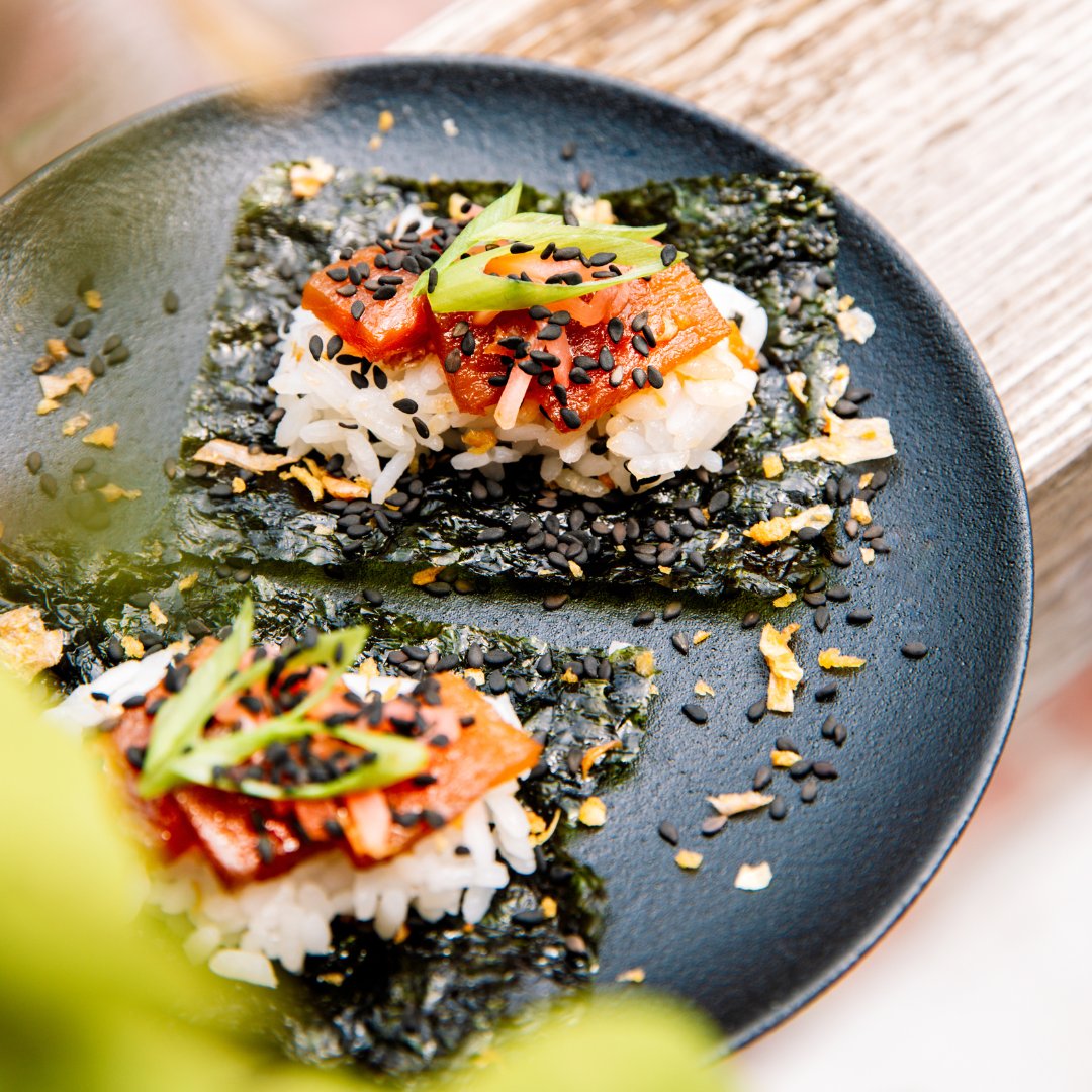 spiritofyork's tweet photo. What do all these delish eats have in common? You can now order them all on our patio! We’re serving up:

🍣Tuna Poke Taco
🍟Tokyo Fies
🍔Tofu Banh Mi
🍉Watermelon Salad

… and more! Order them with your favourite cocktail on our patio today and the rest of summer! https://t.co/BOsATMUMWG
