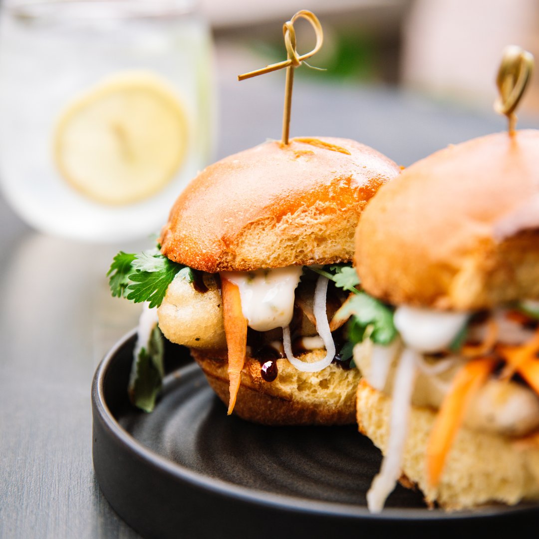 spiritofyork's tweet photo. What do all these delish eats have in common? You can now order them all on our patio! We’re serving up:

🍣Tuna Poke Taco
🍟Tokyo Fies
🍔Tofu Banh Mi
🍉Watermelon Salad

… and more! Order them with your favourite cocktail on our patio today and the rest of summer! https://t.co/BOsATMUMWG