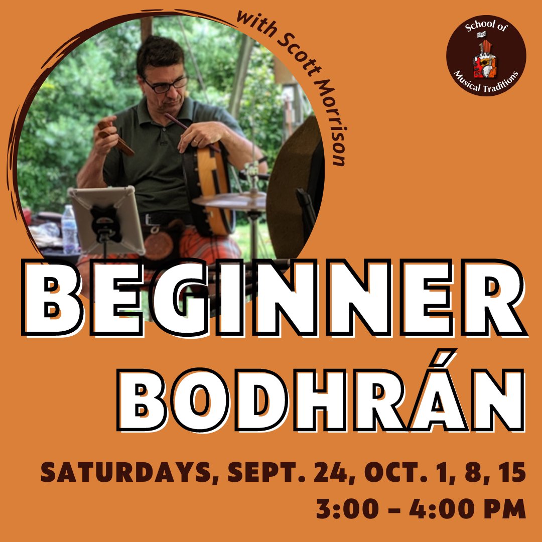 Bodhran classes are back for the fall! Register for the beginner or intermediate class here → schoolofmusicaltraditions.com/group-classes-…