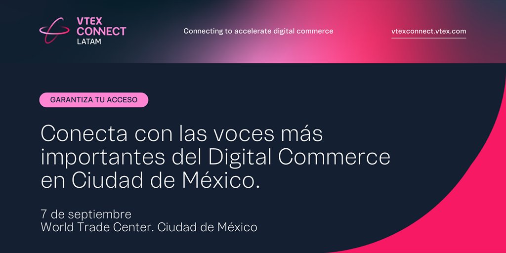 amvomexico's tweet image. hubs.la/Q01kvBbF0

#VTEXConnect #CDMX #DigitalCommerce

Cupón: AMVO_VTEXCONNECTLATAM | Esté cupón aplica un 40% en sus entradas al evento en ticket normal.