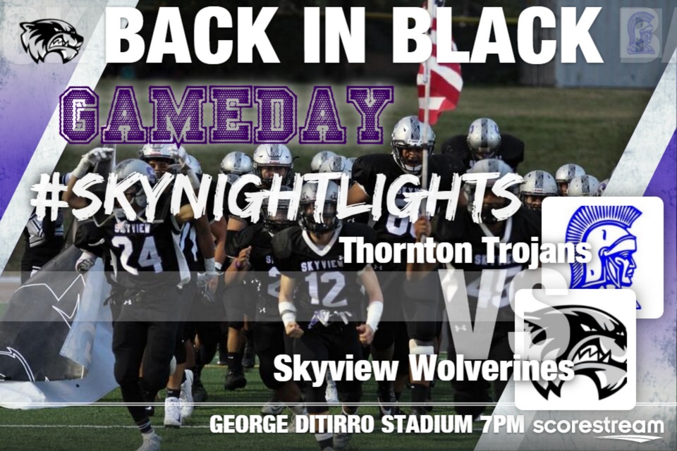 Coach_Kemm's tweet photo. #SKYNIGHTLIGHTS - #BACKINBLACK  the boys take on Coach @CoachTrombetta and the @TTownTrojans football program.

SEASON- HOME OPENER AT GEORGE DITIRRO STADUIM (SKYVIEW CAMPUS) 7PM KICK OFF come support @NormMaestas and Skyview FB Team 

#copreps @MapletonSchools @coloradopreps https://t.co/5KvVb3rD4O
