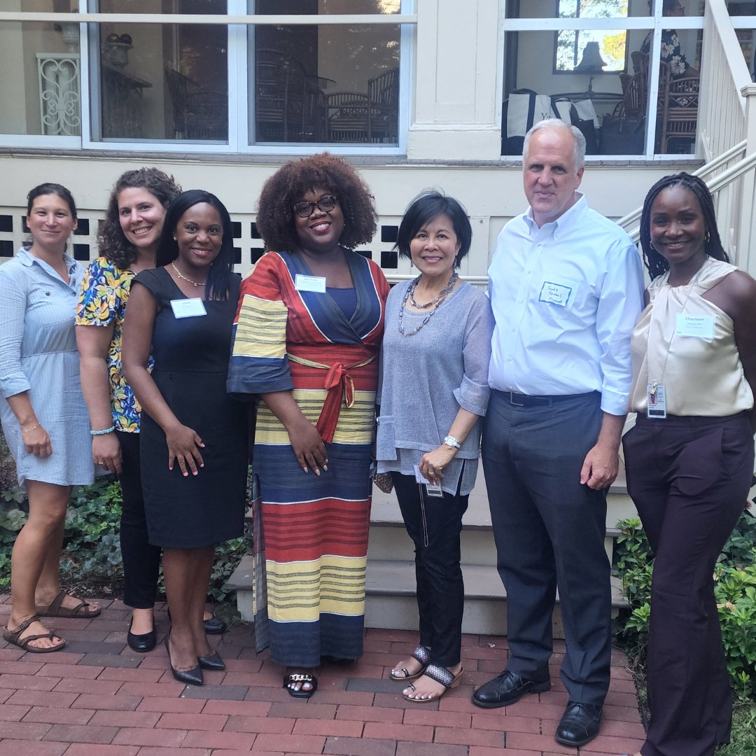 YaleNursing's tweet photo. We are thrilled to welcome our new faculty! They connected with colleagues across @Yale like Dr. Gary Desir at @YaleMed while learning about university resources like the @PoorvuCenter.  President Salovey and Provost Strobel were also on hand for the festivities. Boola Boola! https://t.co/ZbKJmSR7sj