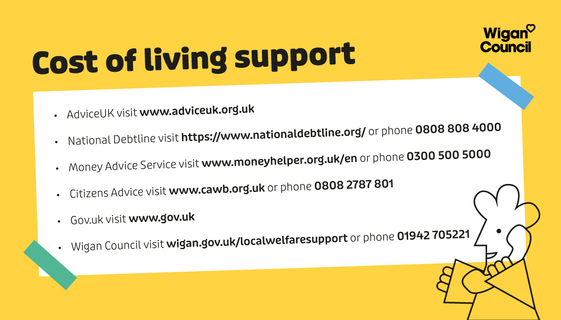 😟 Are you feeling the pressure of rising costs? It can feel scary, but we're here to point you in the right direction

☎️ If you are struggling, it is best to reach out for help sooner rather than later

👉 Visit wigan.gov.uk/localwelfaresu… or call 01942 705221

#OurPeopleHereForYou