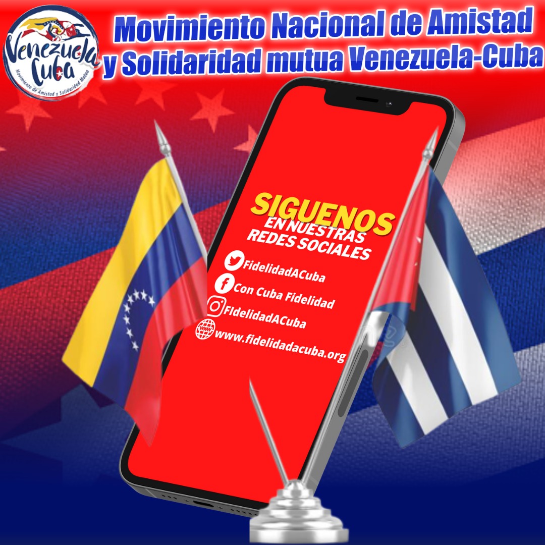 FidelidadACuba's tweet photo. #PuebloConcienteSiempre Sigue nuestras RRSS y mantente al tanto del acontecer de las luchas que libran los pueblos de Cuba y Venezuela ante la agresión imperial. #NosotrosVenceremos @CubaPlataforma @DiazCanelB @NicolasMaduro @embacubaven @cubacooperaven @CubaMINREX @PartidoPCC https://t.co/doSSlpVPys