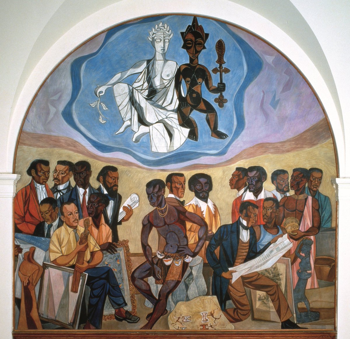 googlearts's tweet photo. Hale Woodruff was a visionary artist and educator who engaged his students in the social issues affecting their surrounding community. His efforts paved the way for many Black artists.
“Muses, Panel Six, Art of the Negro series”
🎨#HaleWoodruff
📅 1950/1952
🏛️ @cau1988 https://t.co/VpoFQL3Zkp