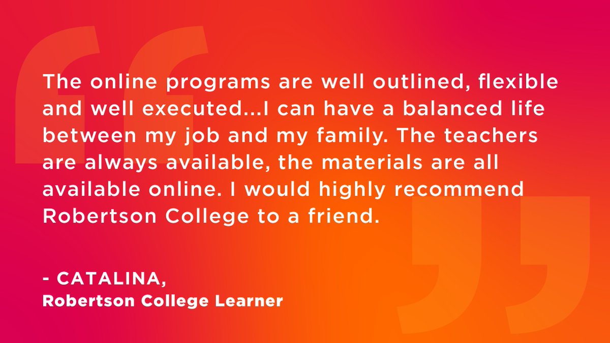Catalina, a Robertson College Graduate, enjoyed her college experience thanks to our flexible learning environment. There's less stress when #RemoteLearning is done right. See our online programs! bit.ly/2P6QN8X.