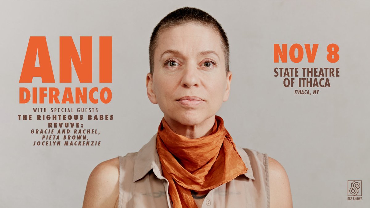 *** JUST ANNOUNCED ***
<a href="/dspshows/">DSP Shows</a>  Presents:
<a href="/anidifranco/">ani difranco</a>  w/ The Righteous Babes Revue At The 
Tuesday, November 8th, 2022 
8:00pm Showtime