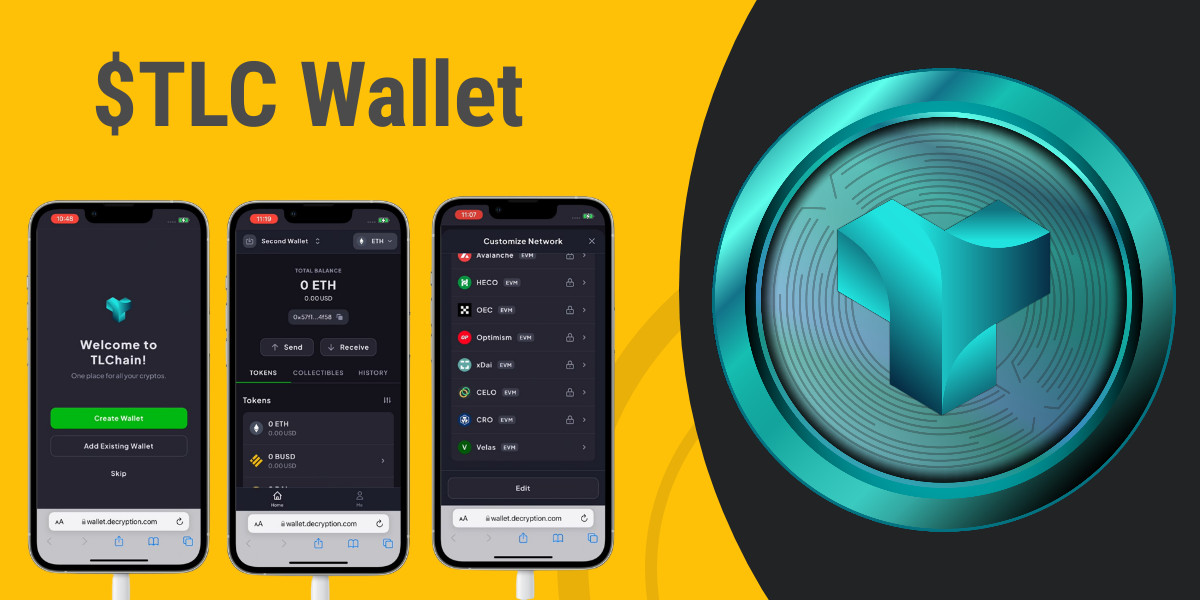 🪢Official wallet for #TLChain Network &amp; #Decryption.
Multi-Chain Support for #TLC, #ETH, #BNB, etc.
WATCH ADDRESSES
🪢Add public address to watch the #whales.
MULTI-WALLET, MULTI-ACCOUNT SUPPORT
📃Create different accounts for #DApps to isolate contract risks.